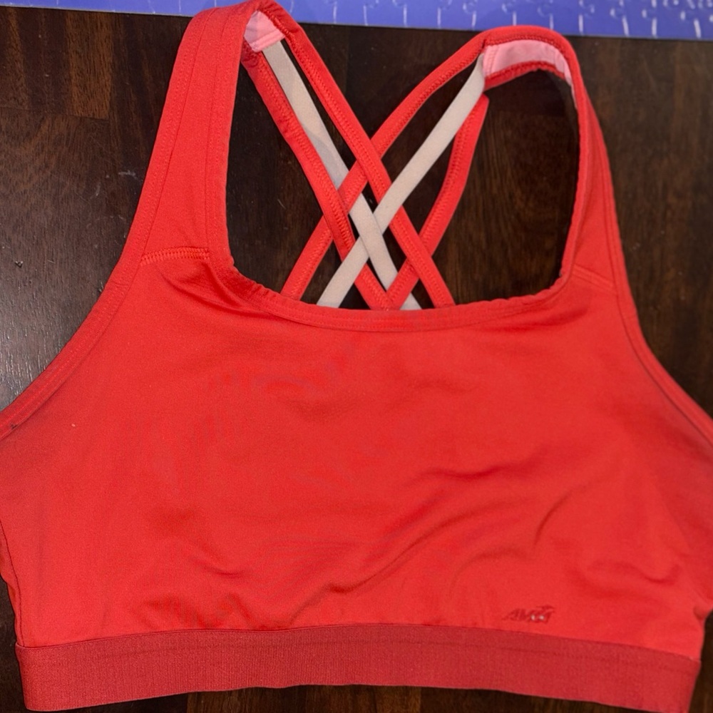 Avia Red Sports Bra with Crisscross Straps